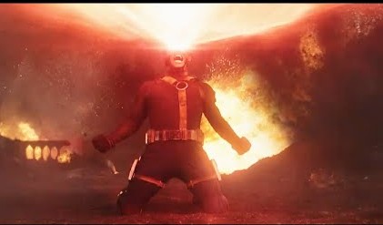 Cinematic multiverse battle artwork showing an armored villain facing multiple heroes in a dark cosmic setting