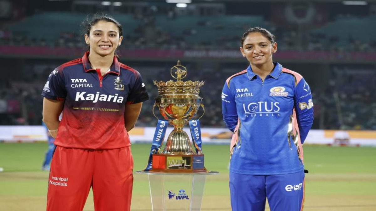 MI vs RCB WPL 2026 match image showing Mumbai Indians’ 15-run win led by Nat Sciver-Brunt’s century