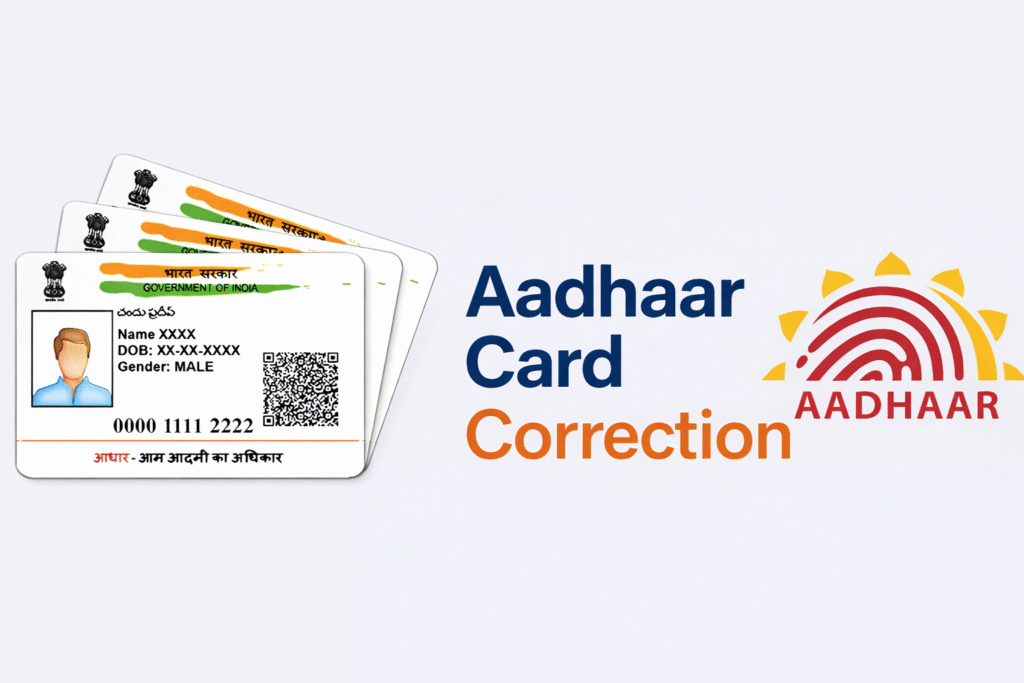 Aadhaar card correction latest update showing UIDAI process for detail changes
