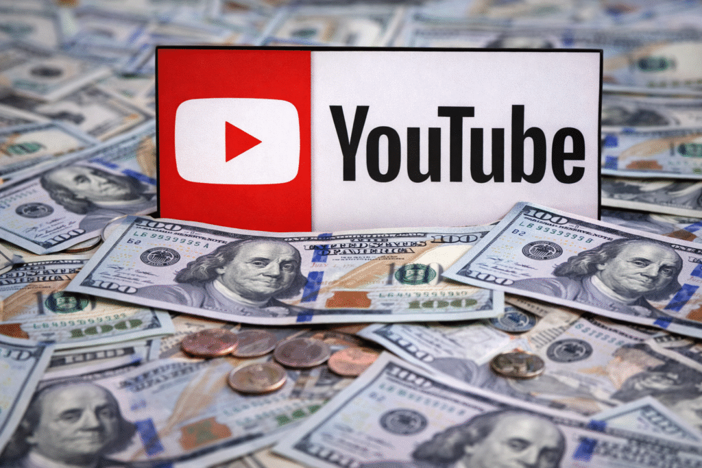 YouTube new monetization rules explained with YouTube logo and money representing creator earnings in 2026